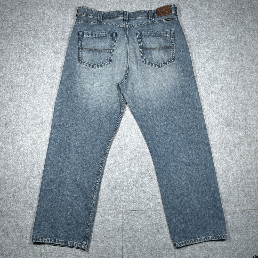 Vintage Wrangler Denim Jeans Men's Size 36x29 Straight Leg Wide Western‎ Cowboy